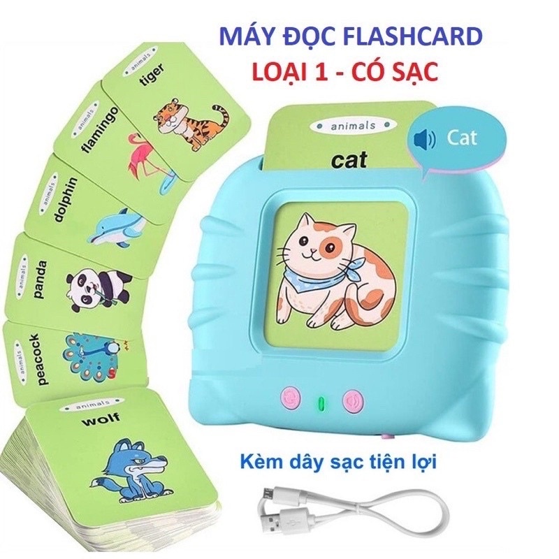 Máy đọc thẻ flashcard từ vựng tiếng anh giáo dục sớm cho bé loại 1 gồm 112 thẻ 224 từ vựng đồ chơi phát triển trí tuệ