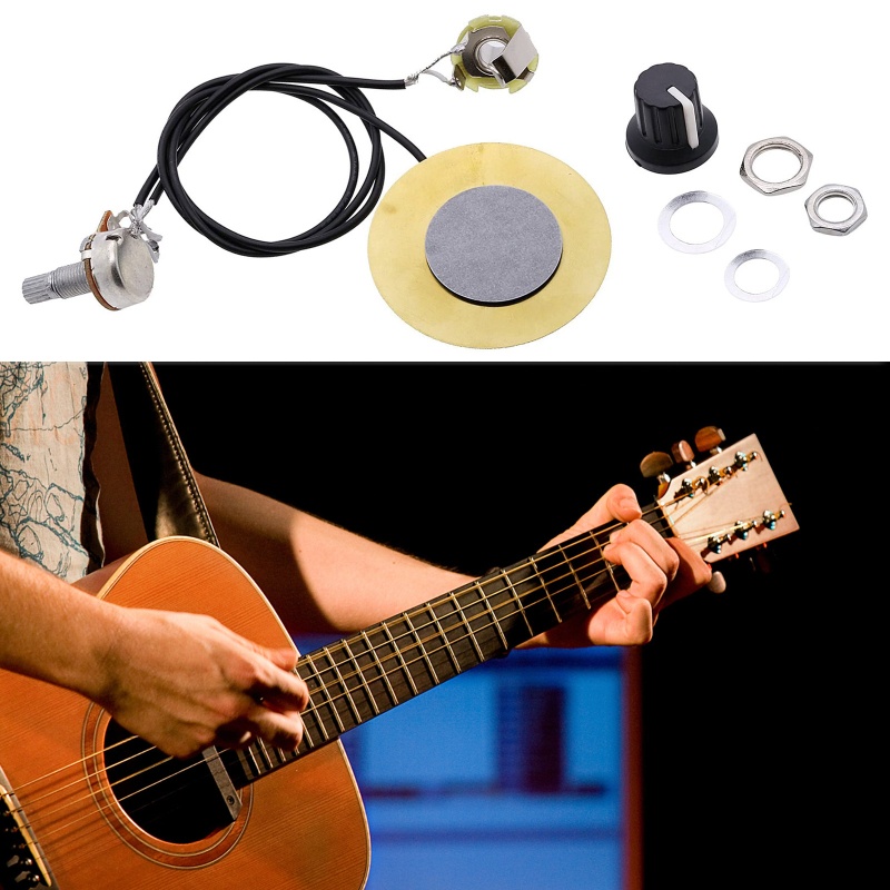 Fol Acoustic Guitar Pickup với 6 35mm Đầu ra Jack Guitar Equalizer Piezo Pickup Preamp Amplifier Tuner Thay thế