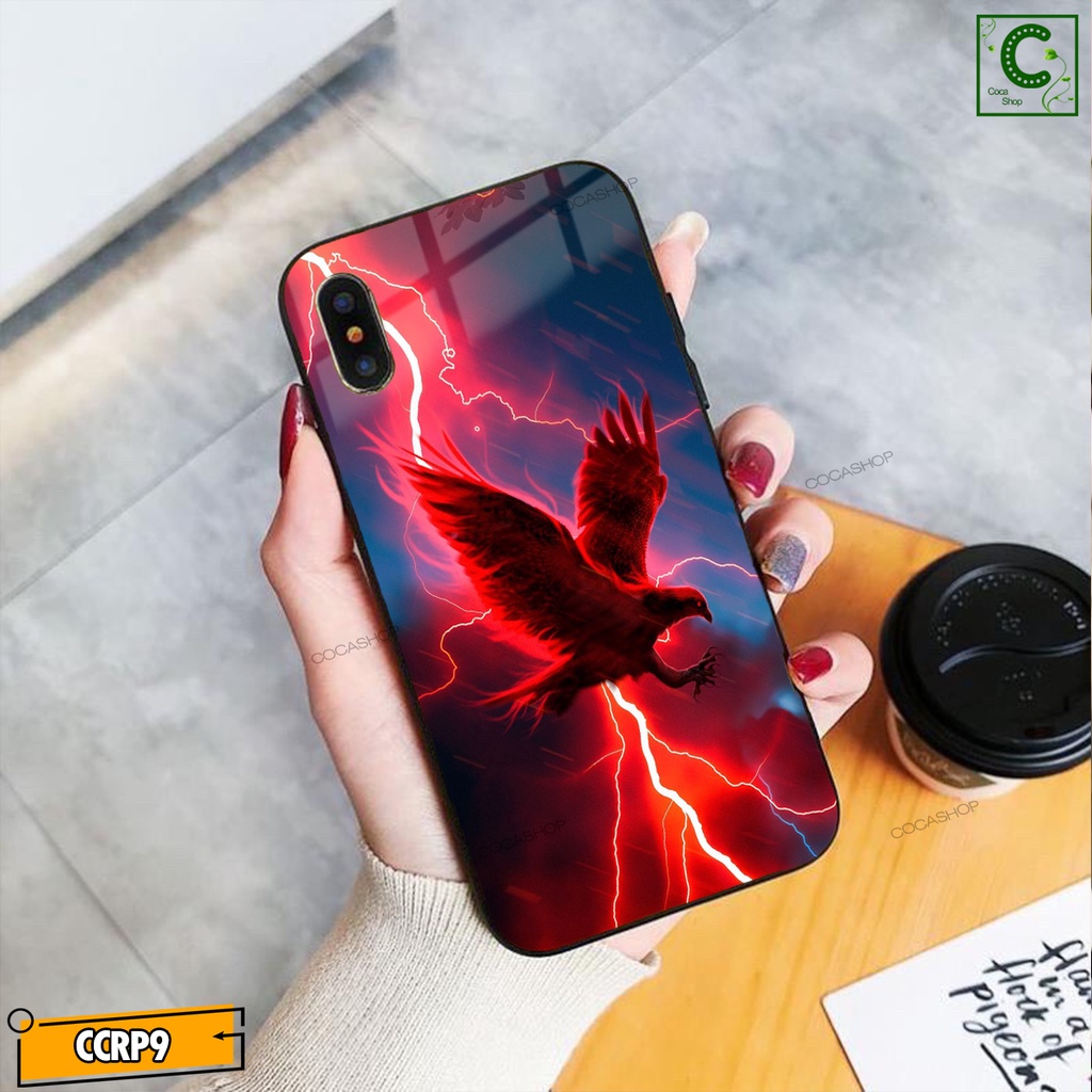 Ốp iPhone Mặt Kính Nano Dẻo - Đại Bàng Tia Sét và Rồng Vàng Cực Sang