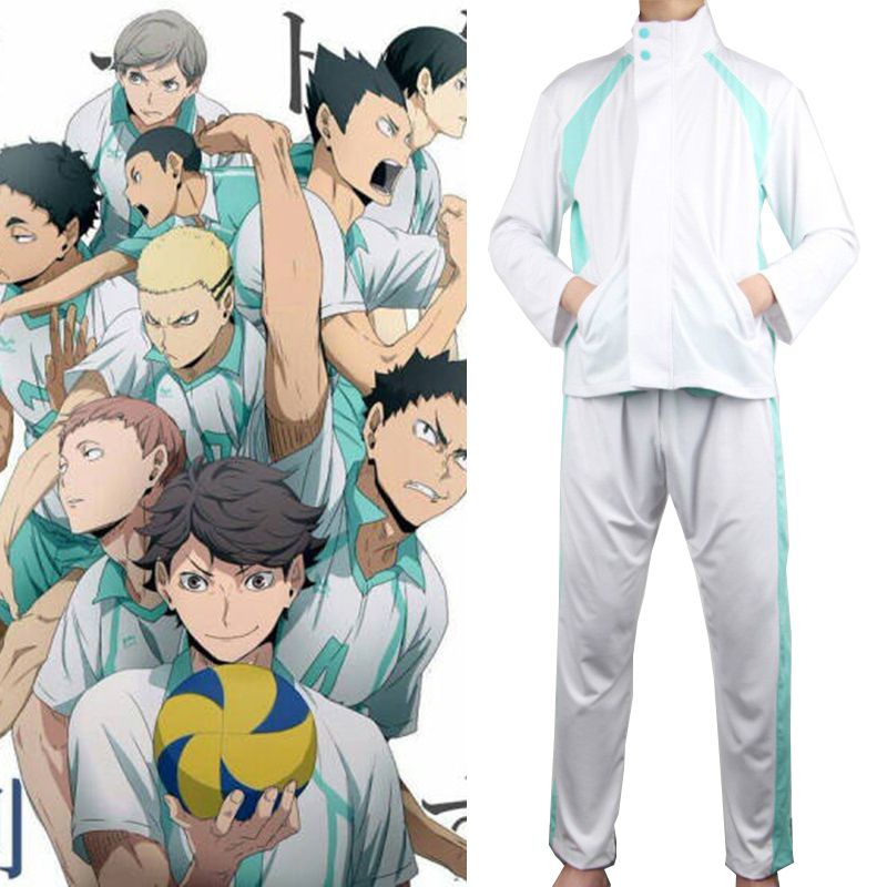 Đồng phục học sinh trung học Johsai lấy cảm hứng từ Anime Aoba Haikyuu có khóa kéo và quần áo