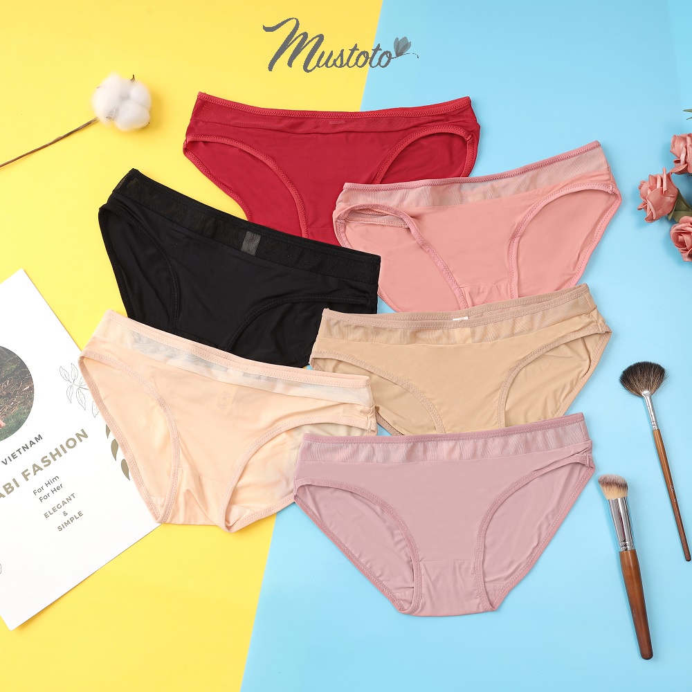 [FORM NHỎ] Quần Lót Nữ Trơn Phối Lưới Lưng Thấp Thoải Mái Kalihi Mustoto MQ45
