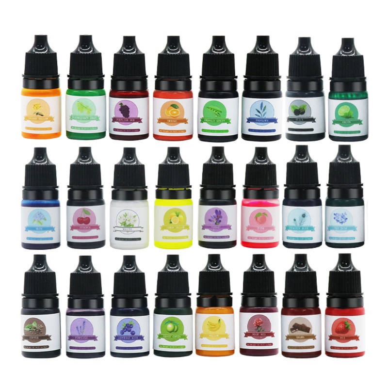 Fol 24 Màu Thuốc Nhuộm Colorant Set Slime Trang Sức Làm Da An Toàn Chất Lỏng Nhựa Sắc Tố