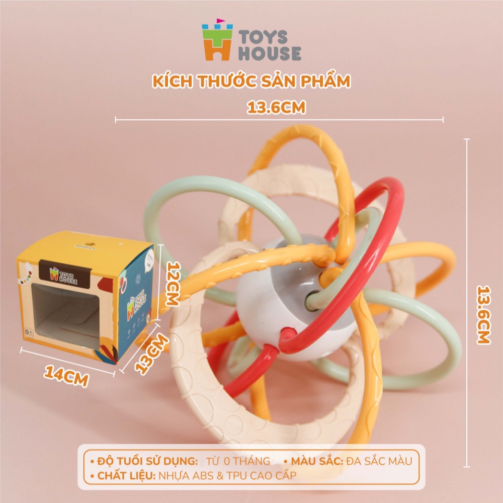 Mô tả Gặm nướu cho bé vòng hạt luyện vận động tinh kích thích thị giác silicon cao cấp Toyshouse HE0104 - 9