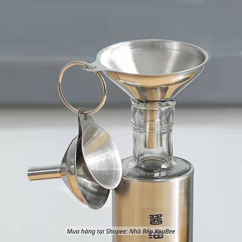 Bộ 3 Phễu Inox 304 KOOBEE – Phễu Rót Chất Lỏng, Dầu Ăn, Gia Vị, Nước Mắm, Chịu Nhiệt Không Gỉ Cao Cấp (NB65)