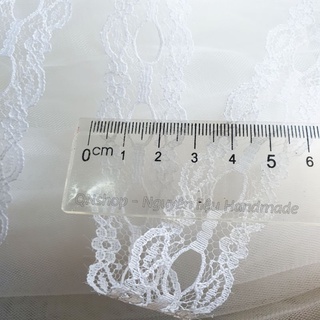 5m Ren trắng mỏng bản 25mm – ren cotton/ren chỉ trang trí handmade, may vá, decor vintage
