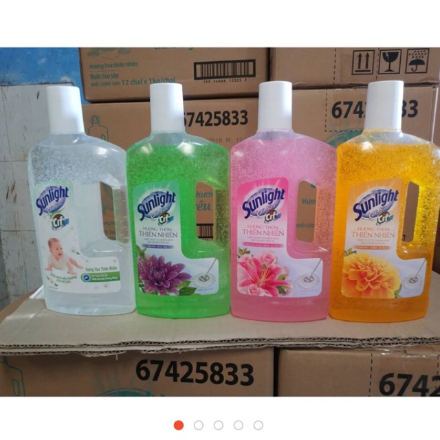 Nước lau sàn Sunlight đủ màu chai 1kg tặng