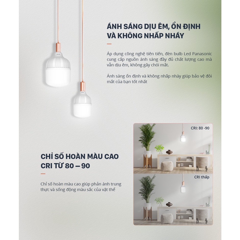 Ảnh Đèn LED Bulb Trụ Trắng Panasonic Lotus Đuôi E27 Công suất 20W 30W 40W 50W ánh sáng trắng 6500K 4