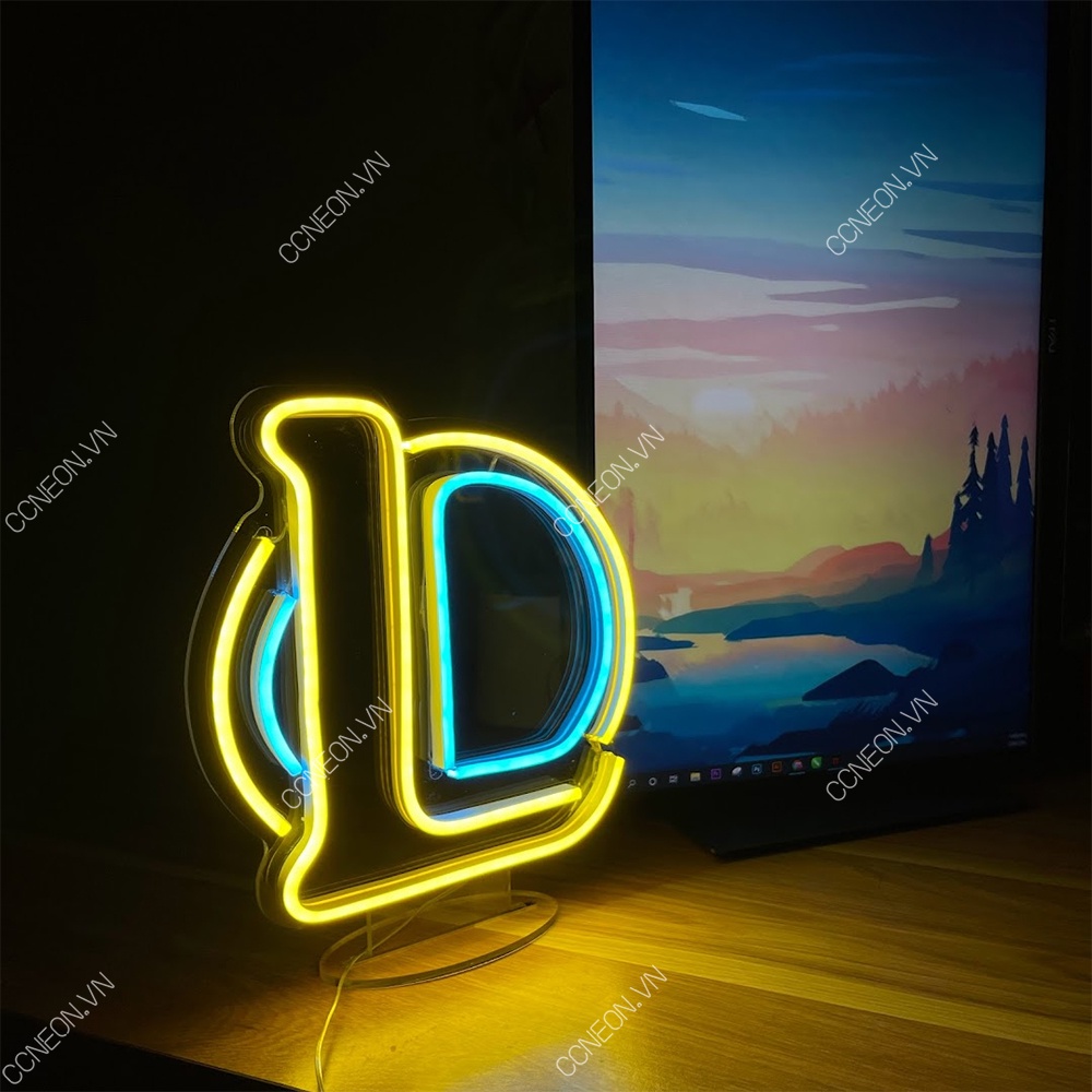 Đèn Để Bàn Led Neon Liên Minh Huyền Thoại - League Of Legends - LOGO LOL [Kích thước 25x22cm]
