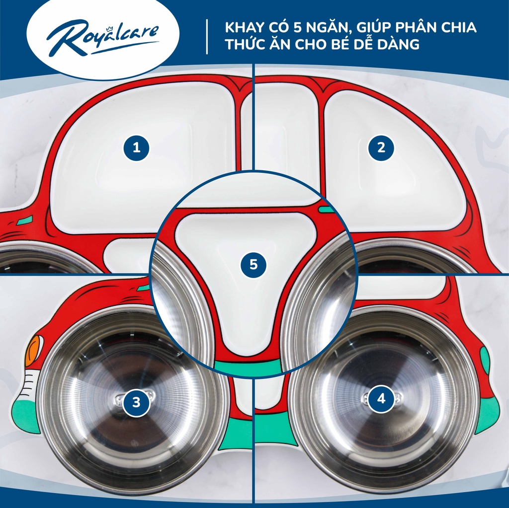 Mô tả Khay ăn dặm cho bé bằng Inox cao cấp Royalcare phù hợp ăn BLW, ăn dặm kiểu Nhật và truyền thống - 8