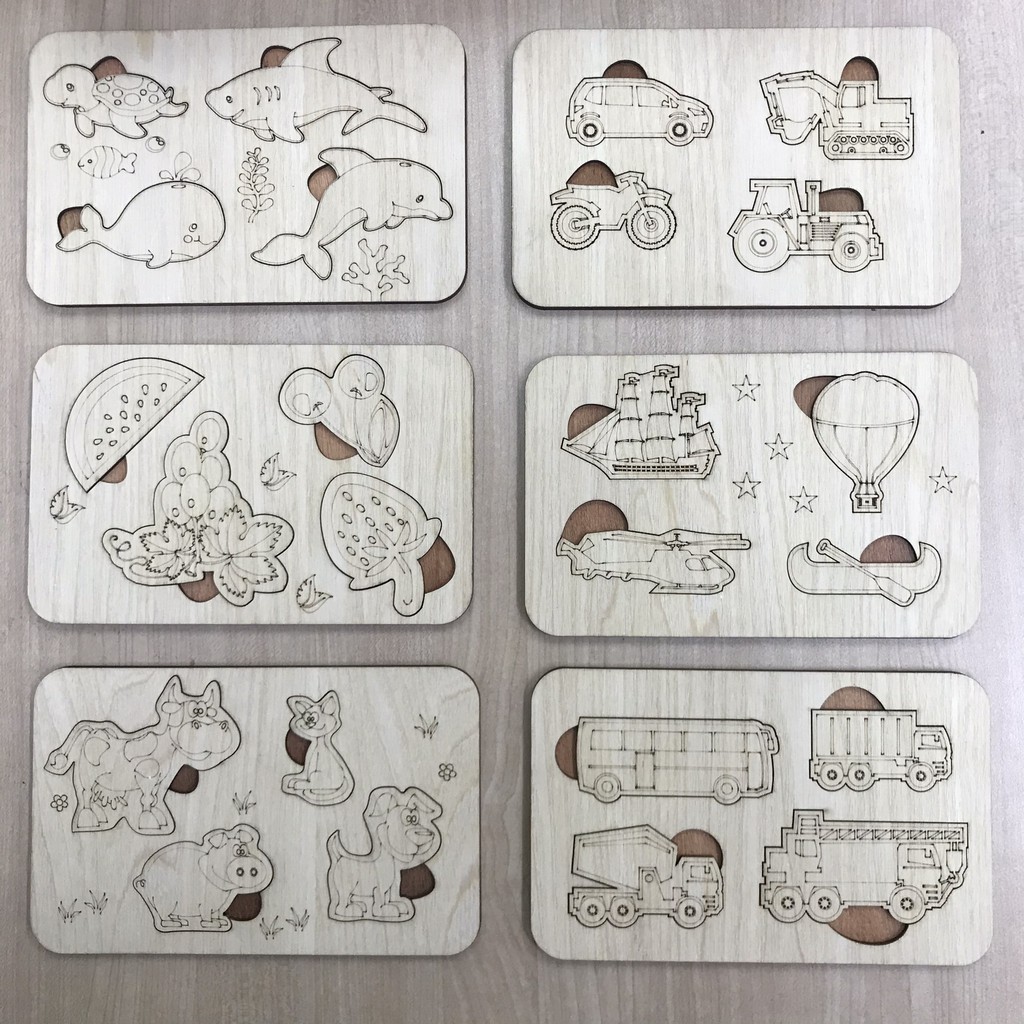 Bảng gỗ tô màu cho bé theo chủ đề