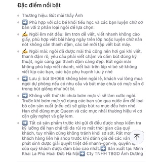 Bút mài Thầy Ánh Sh066 tặng kèm ngòi kim tinh( ngòi kín, ko lem mực)