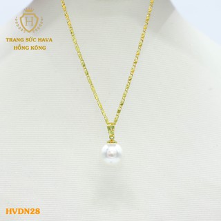 Dây Chuyền, Vòng Cổ Nữ Mặt Hạt Ngọc Sang Trọng Xi Mạ Vàng Non Cao Cấp - Trang Sức Hava Hong Kong