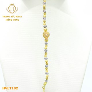 Vòng Tay, Lắc Tay Nữ Mặt Đính Đá Xi Mạ Vàng Non Cao Cấp - Trang Sức Hava Hong Kong - HVLT102