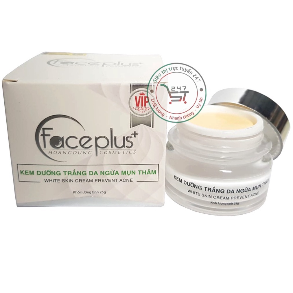 Kem dưỡng Trắng da mặt ngừa Mụn Thâm Se khít lỗ chân lông Face plus (trắng-xanh lá)