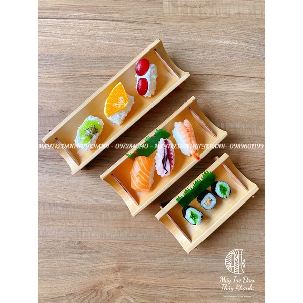 Khay tre, ống tre đựng đồ ăn, sushi, bánh kẹo, hoa quả, decor ...