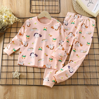 Bộ đồ ngủ dài tay Bộ đồ ngủ trẻ em 100% Cotton giữ ấm cho mùa xuân thu