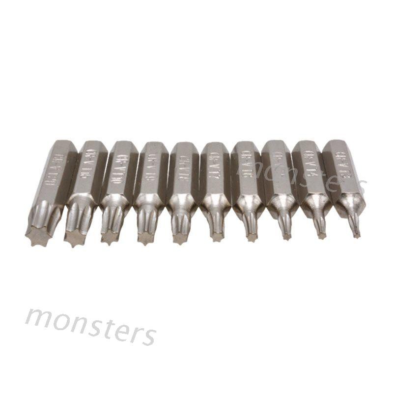 Bộ 10 Tua Vít Cr-V Đầu Torx T3 T4 T5 T6 T7 T8 T9 T10 T15 T20