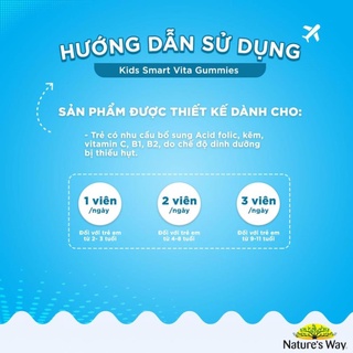 Kẹo Cho Bé Nature's Way Kids Smart Vita Gummies Multi Vitamin for Fussy Eaters Kích Thích Ăn Ngon