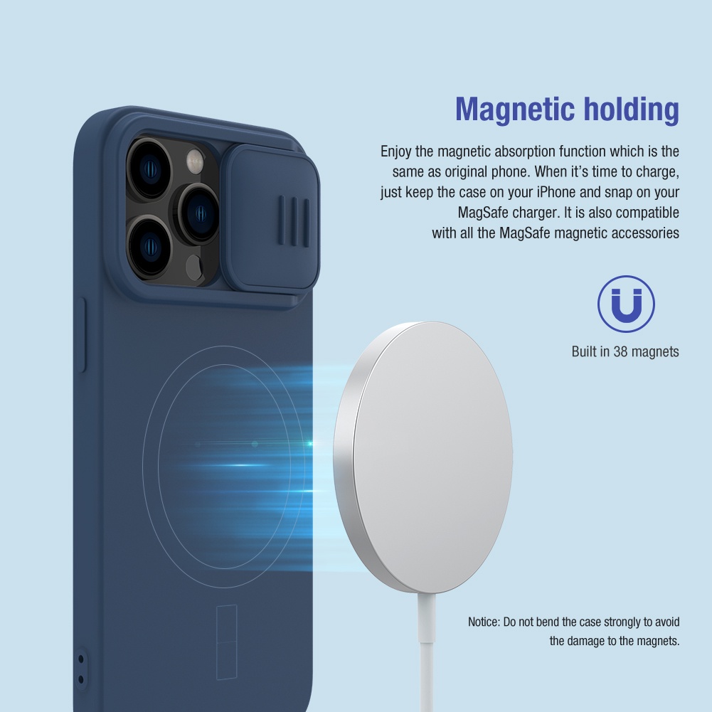 Nillkin Cho iPhone 14 Pro Max / iPhone 13 / iPhone14 Plus CamShield Silky Silicone Từ Tính Bảo Vệ Ống Kính Máy Ảnh Trượt Vỏ Điện Thoại Ốp Lưng Vỏ Tương Thích