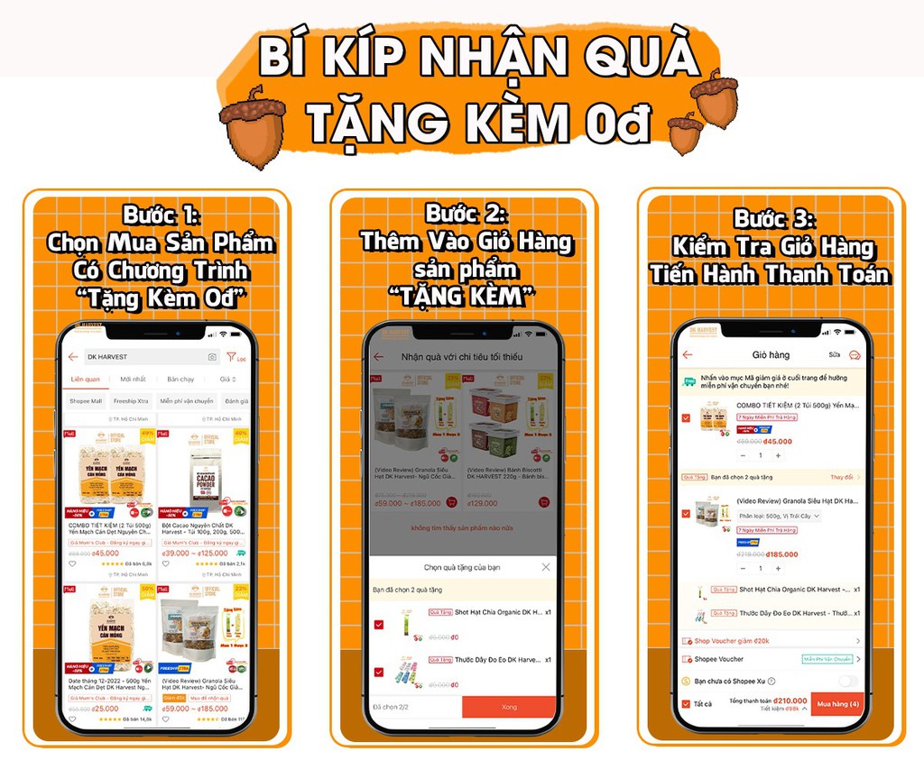 Mô tả Bánh Gạo Lứt Ăn Kiêng Giảm Cân DK Harvest (170g/18 bánh) - 3 Vị (Lứt Huyết Rồng, Yến Mạch, Lứt Tím Than) - 5