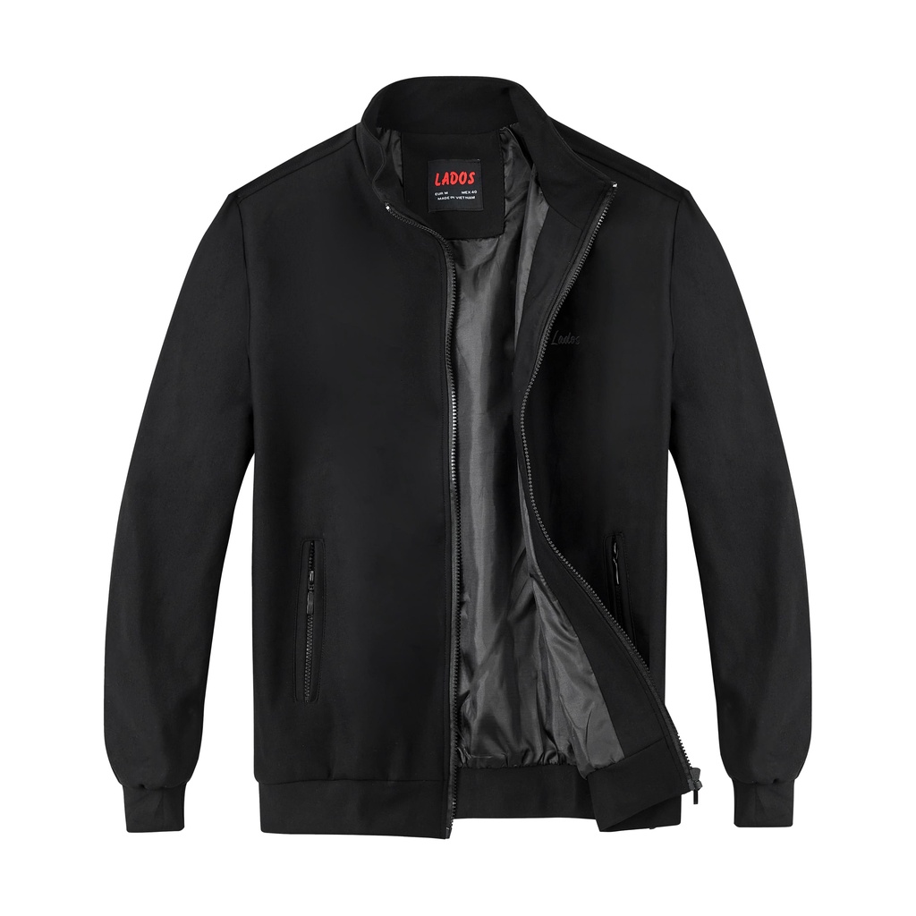 Áo Khoác Nam trơn đen cao cấp LADOS 2048 vải PC cotton dày, form đẹp