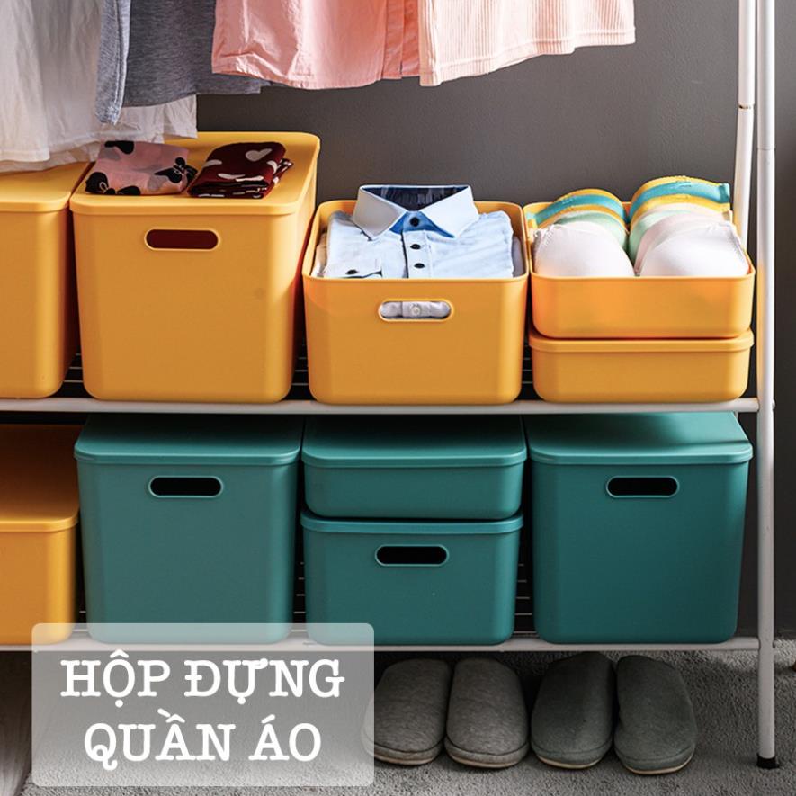 Hộp Đựng Đồ, Hộp Nhựa Đựng Đồ Chơi Enoda Home Có Nắp Decor Để Bàn Nhiều Màu Cao Cấp Q002