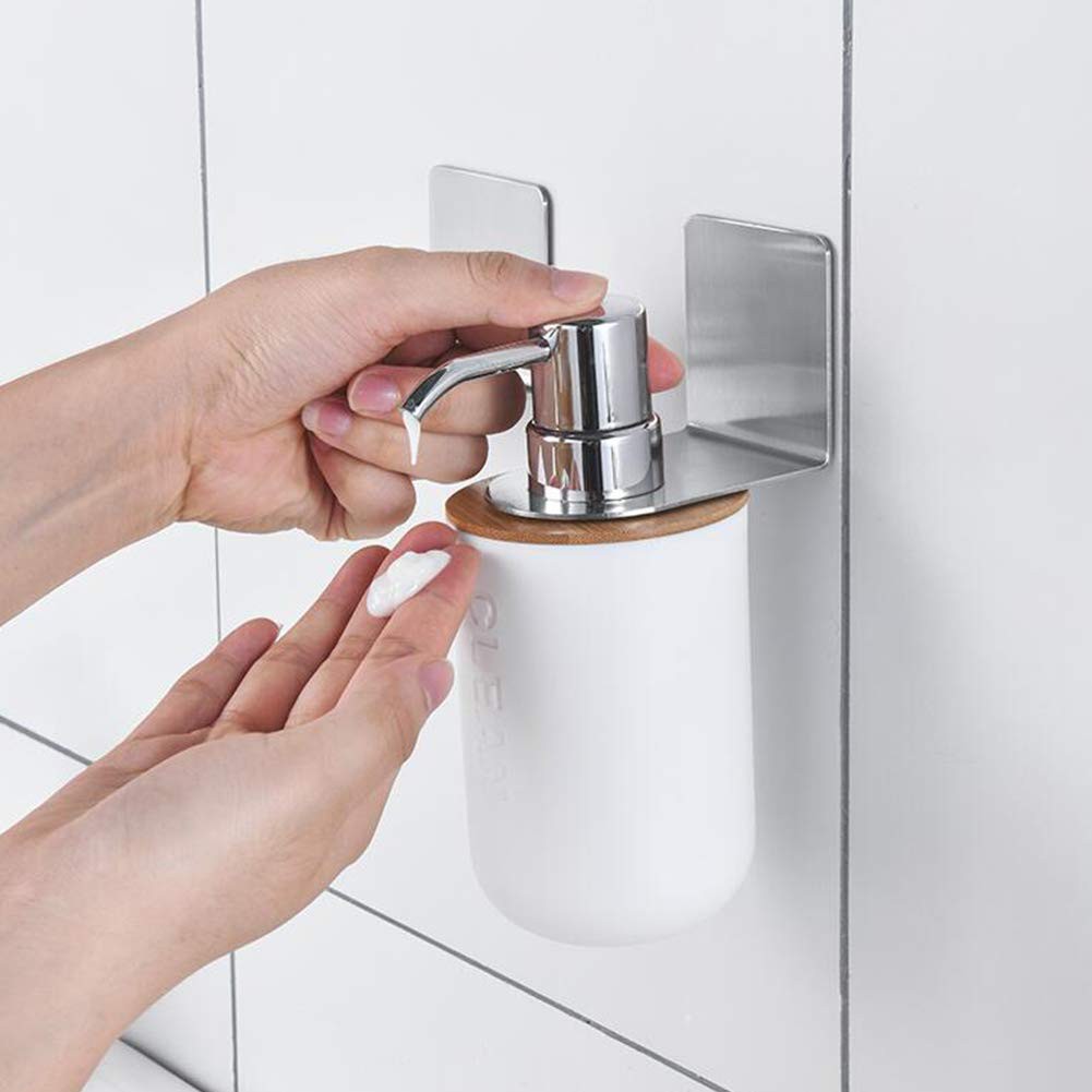 Bộ 2 móc treo cổ chai nước rửa tay dầu gội inox 304 mẫu dán HOBBY Home Decor MTDG
