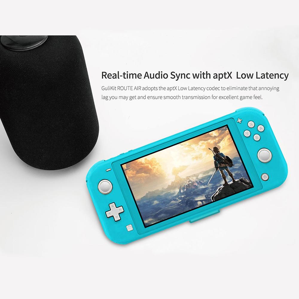 Gulikit NS07 USB C Route Air Bluetooth Bộ chuyển đổi âm thanh không dây hoặc Bộ phát Type-C cho NS Switch Lite PS4 PS5 PC