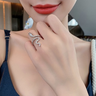 Nhẫn Hình Rắn Đính Đá Đơn Giản Cá Tính Thời Trang