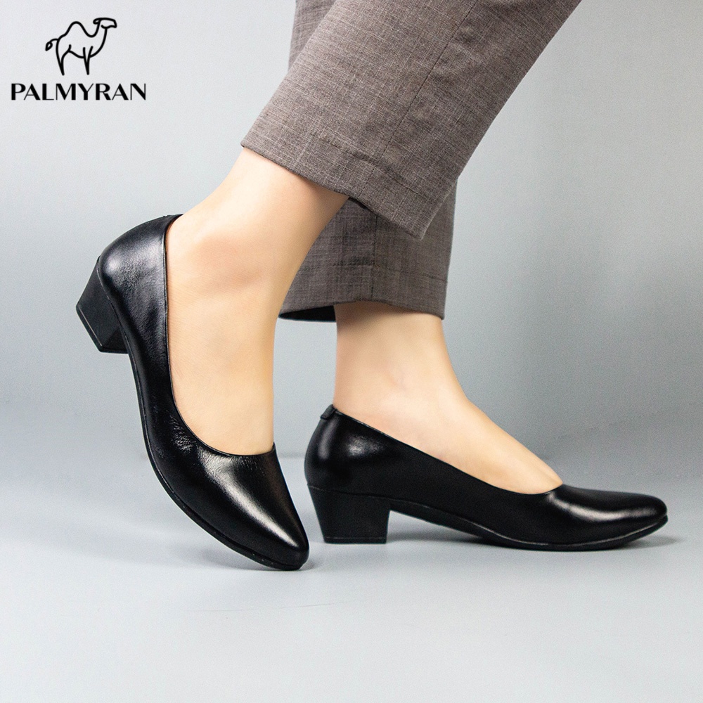 Giày nữ cao gót 4cm da bò thật cao cấp palmyran ST04D