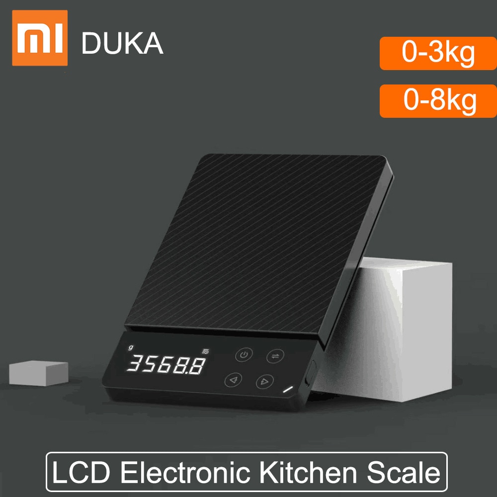 Youpin DUKA ATuMan ES1 0-8KG Cân điện tử kỹ thuật số LCD gia dụng Cân thực phẩm điện tử có đèn nền HD đa chức năng cho nhà bếp