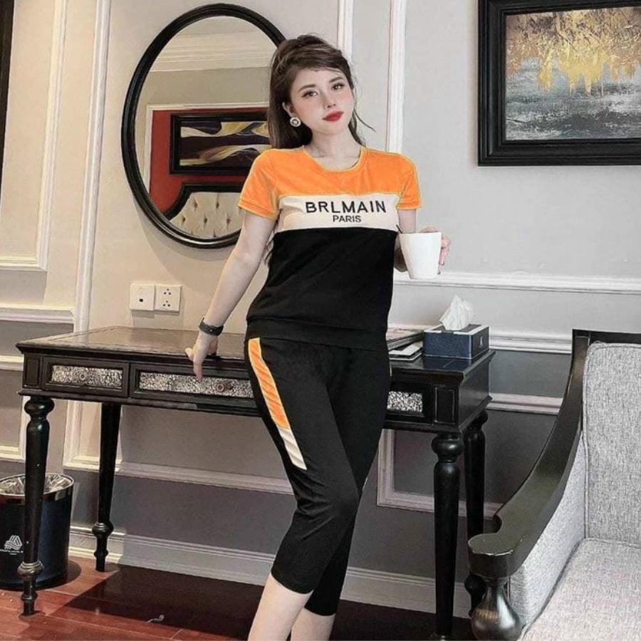 Đồ Bộ Nữ Quần Lửng Bigsize ESHOP Bộ Đồ Mặc Nhà Thun Cotton Co Giãn Mùa Hè Trung Niên Dễ Thương AD15
