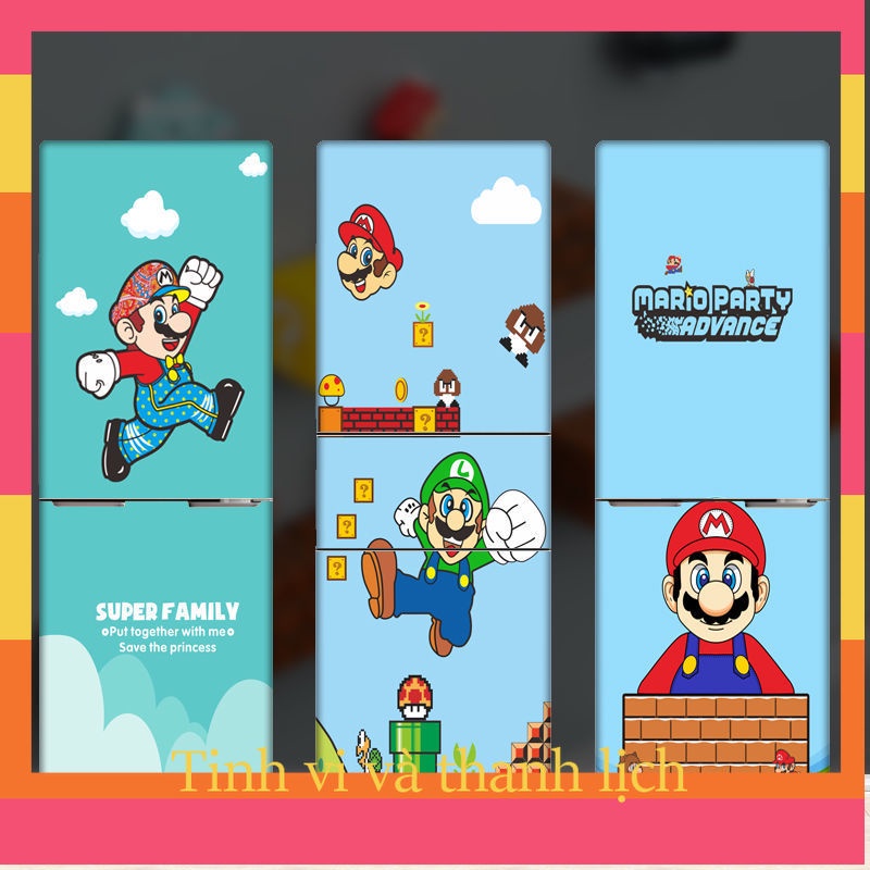 giấy dán tủ lạnh chống thấm Super Mario Mario Bros Fridge Sticker ...