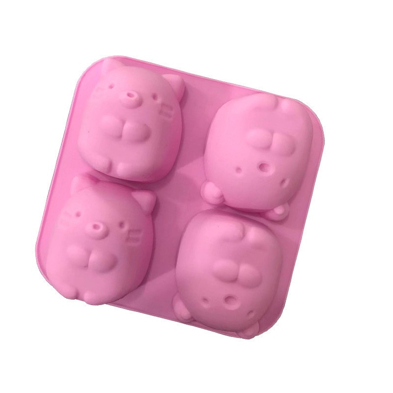 4 Khoang marmot Khuôn Silicon Động Vật Hoạt Hình Máy Nướng Bánh Khuôn Món Tráng Miệng Bánh pudding Khuôn Xà Phòng Bánh Mì Khuôn Bánh Ngọt Mô Hình Đá Khuôn Xà Phòng Làm Bằng Tay Khuôn Thạch Cao Hương Liệu Khuôn Nướng Bánh