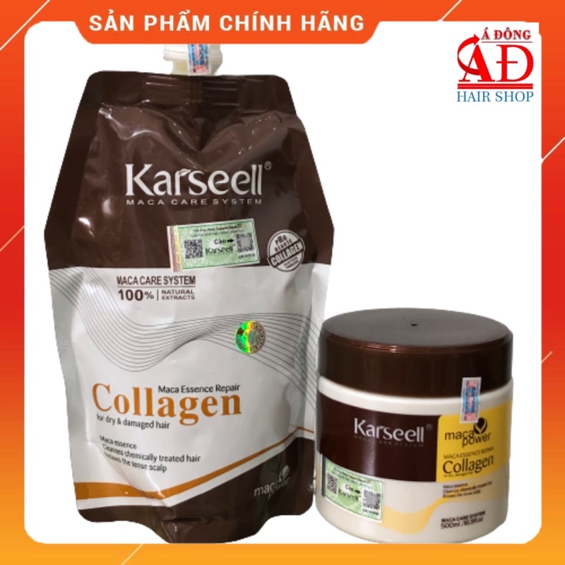 Kem hấp ủ phục hồi, siêu mượt tóc Collagen Karseell Maca chính hãng 500ml