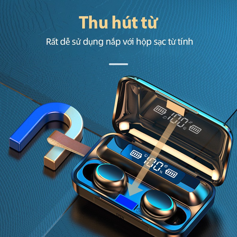 tai nghe bluetooth true wireless f9 pro bluetooth 50 ban quoc te cam ung chong nuocloai moi