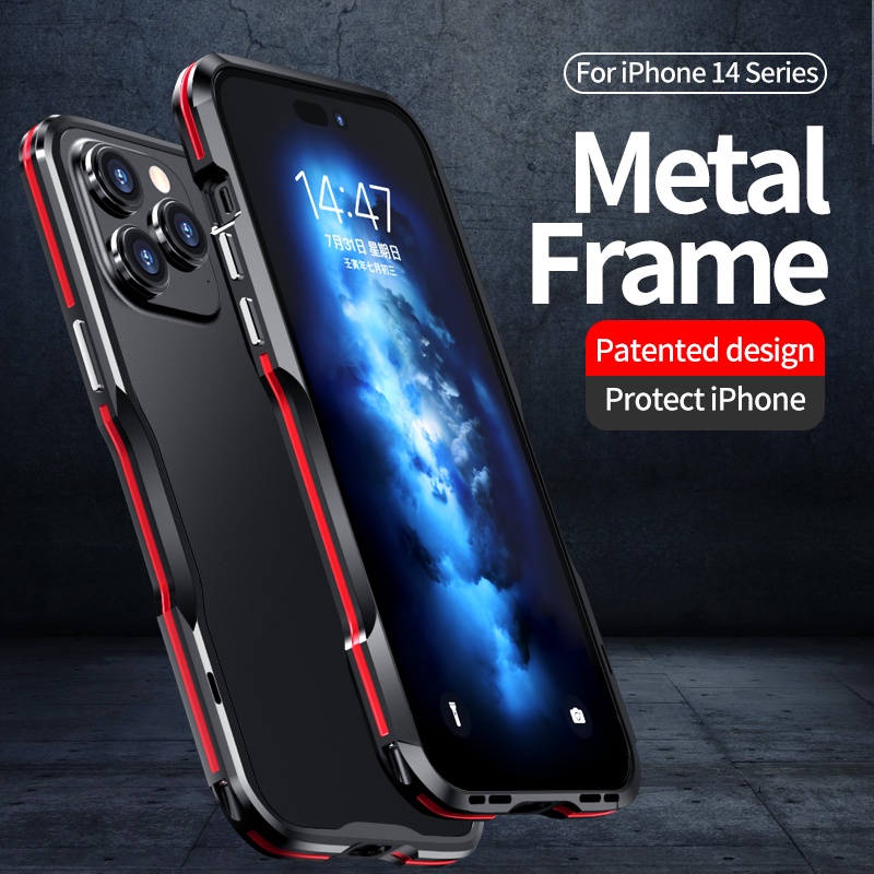 Ốp điện thoại khung kim loại chống sốc cho iPhone 17 Pro MAX 16 15 14 13 12 Pro Ốp lưng nhôm 3D Vỏ bảo vệ giáp chắc chắn