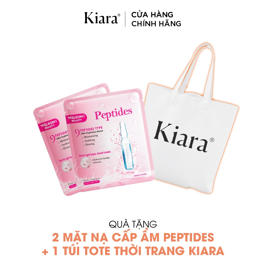 [H&B Gift] Túi tote thời trang Kiara + 2 mặt nạ cấp ẩm Peptides