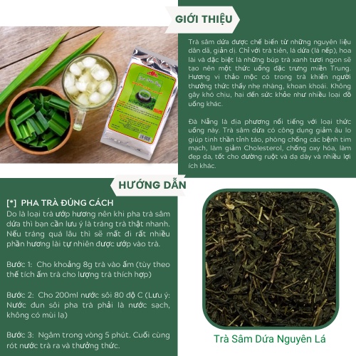 Trà Sâm Dứa Việt San 100g/250g - Đặc Sản Bảo Lộc Thơm Nồng, Thanh Nhiệt Giải Độc