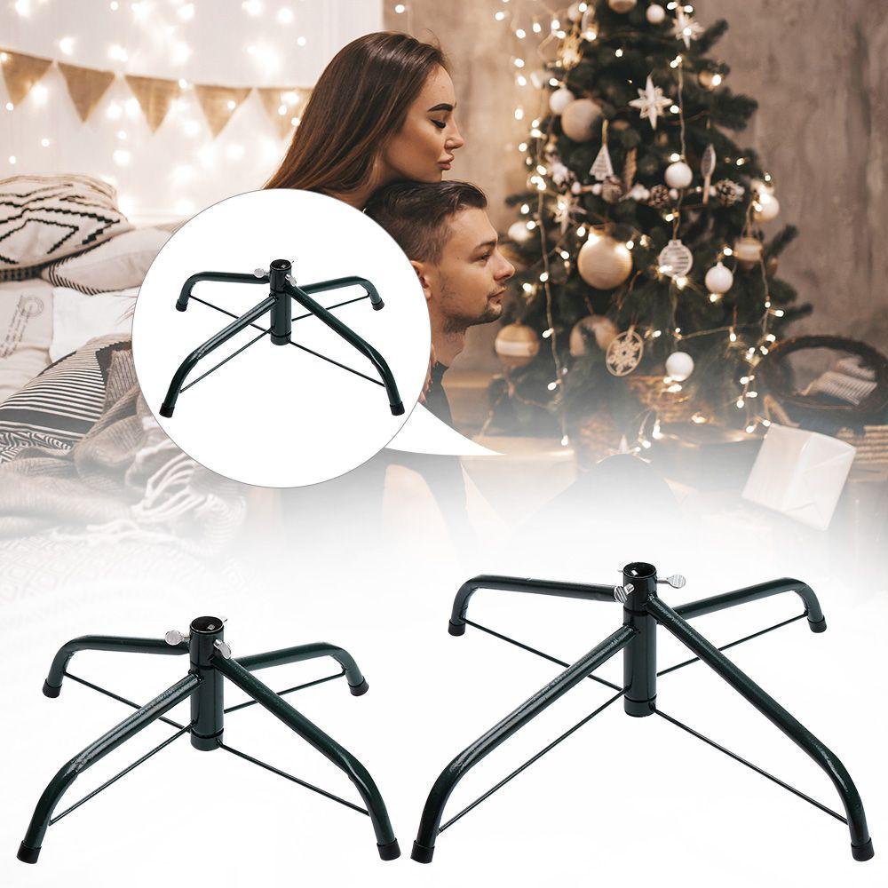 YOFFOR 6 / 8FT Giá đỡ cây thông Noel Hỗ trợ đế sắt có thể gập lại màu xanh lá cây