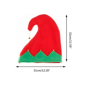 JOJO Nón Uốn Màu Xanh Đỏ Ông Già Noel Giáng Sinh Yêu Tinh Mũ Xmas Mũ Unisex Phải Có Phụ Kiện Lễ Hội