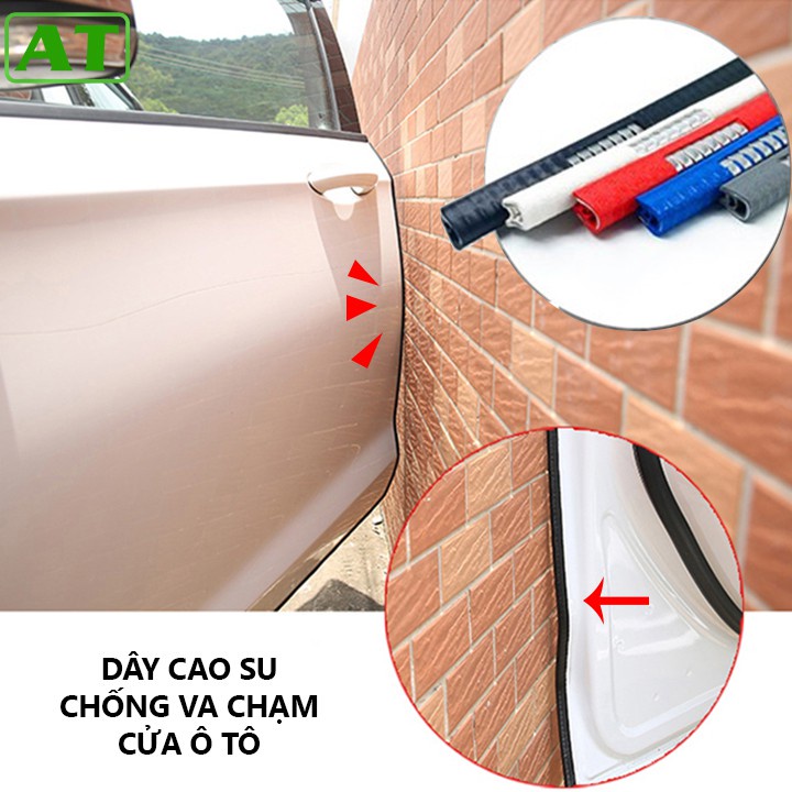 Giăng cao su nẹp viền Cửa chữ U lõi thép, gioăng chống va đập cửa ô tô chữ U dài 5m