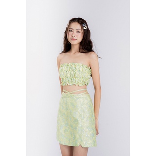 Bộ đồ nữ Áo nhún bèo phối chân váy ngắn Callie Set - Laimer