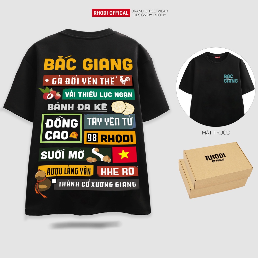 Áo thun local brand RHODI phông cổ tròn tay lỡ unisex nam nữ Bắc Giang