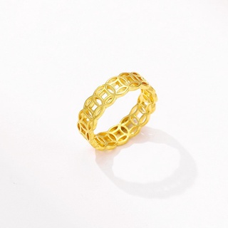 Nhẫn Kim Tiền Titan Mạ Vàng 24k Cao Cấp (Có Hộp Nhựa) - Trang Sức Hava Hong Kong - HVN49