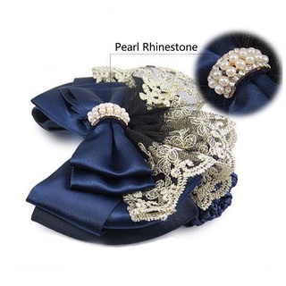 Nơ Tóc Lưới Ren Satin Ngọc Trai Chuyên Nghiệp Nữ Hoa Ren Barrette Hairgrips