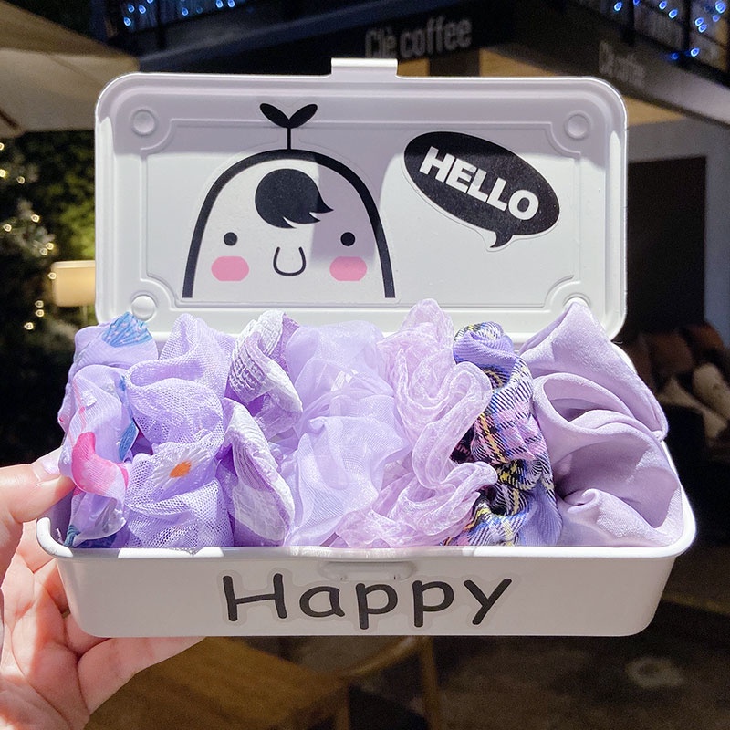 Bộ 10 Scrunchies Nhiều Màu Phong Cách Hàn Quốc, Dây Buộc Tóc Đơn Giản Cao Cấp, Phụ Kiện Dự Tiệc