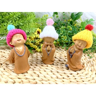 Bộ 3 Chú Tiểu Ấn Độ Hoan Hỉ Chuỗi Hạt Nón Len ( Hình Thật , Video Thật )
