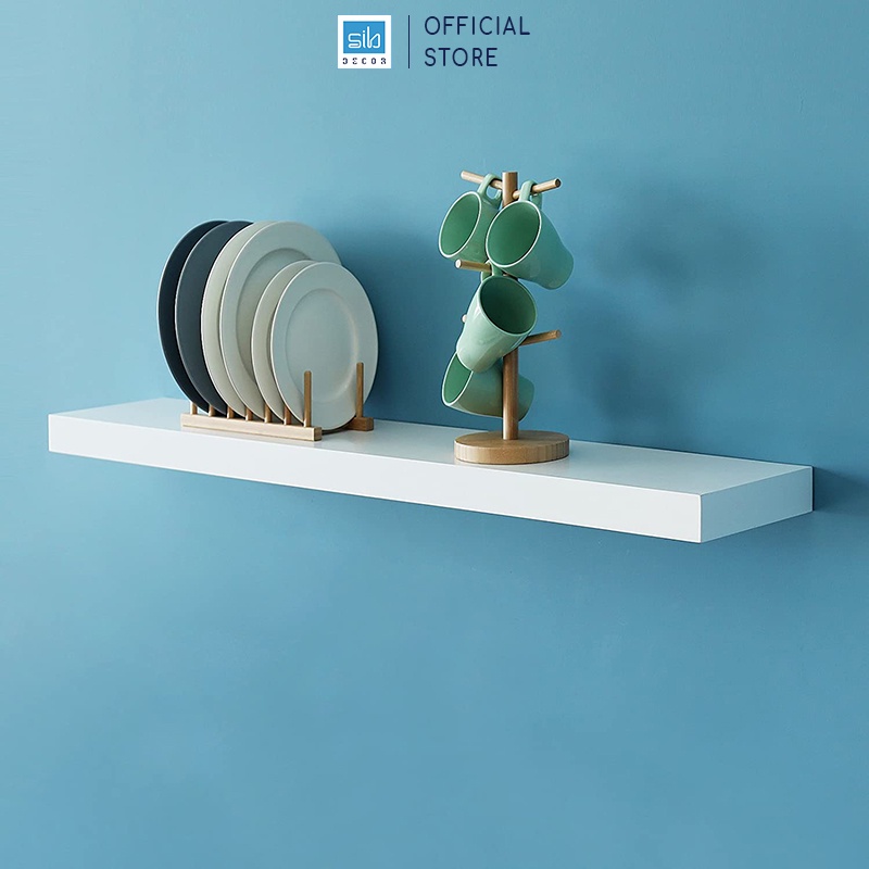 Ảnh Kệ Thanh Ngang Rộng 20cm, Gỗ Dày 25mm Treo Tường Màu Trắng SIB Decor KT005 4