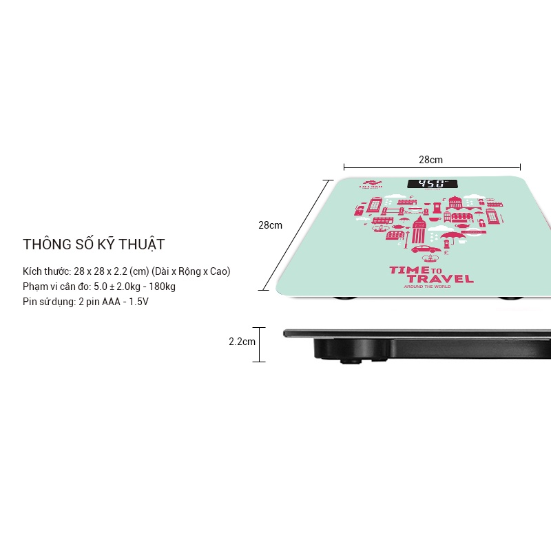 Ảnh Cân Điện Tử Sức Khỏe Life360 AR-S17G - Cân Điện Tử Thông Minh- Hàng Chính Hãng 2